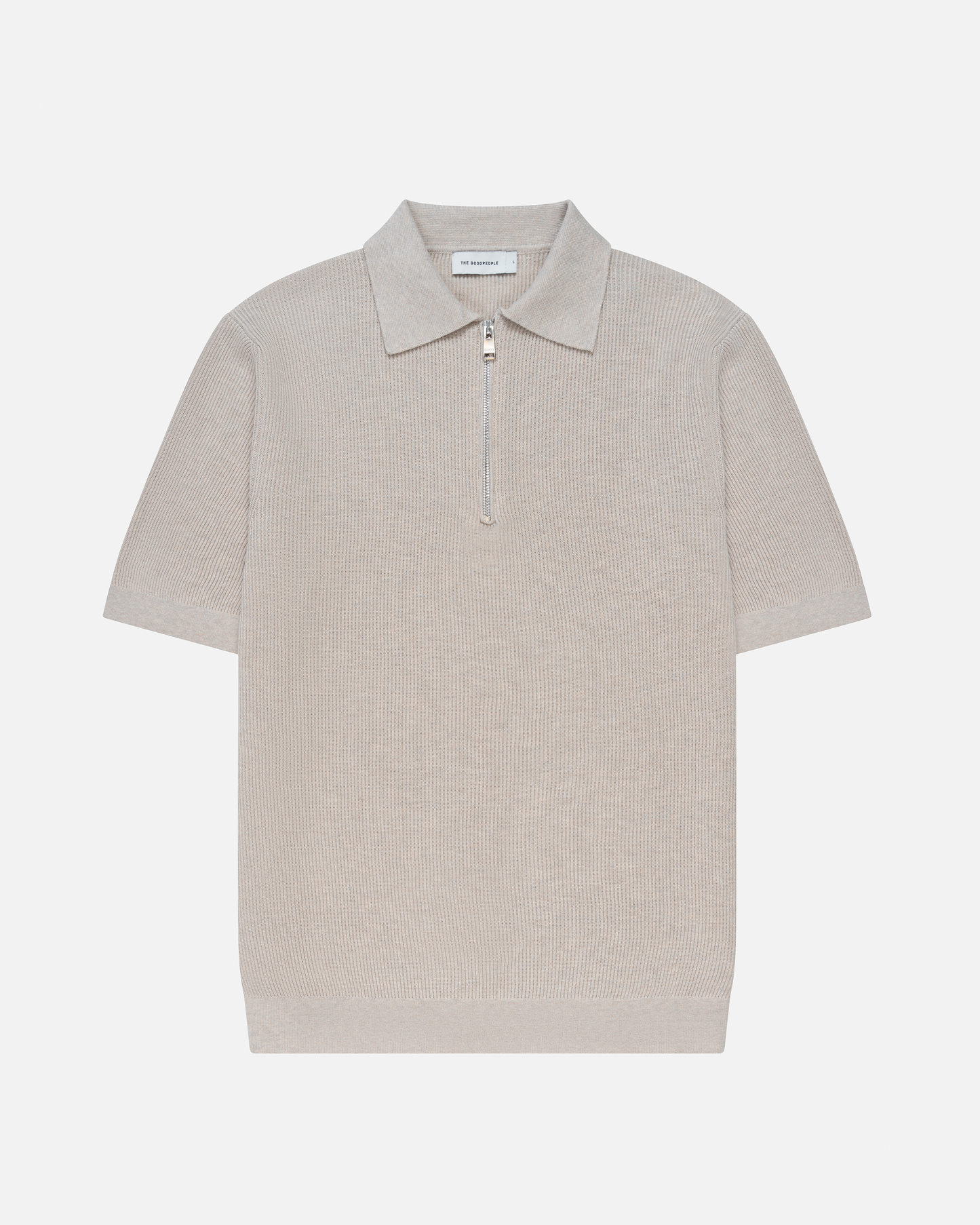 Knitted zipper polo