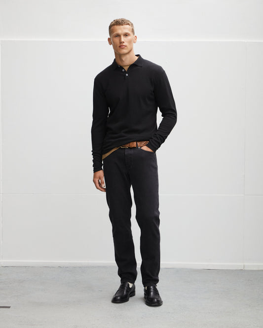 Italian Knitted Long-Sleeve Polo