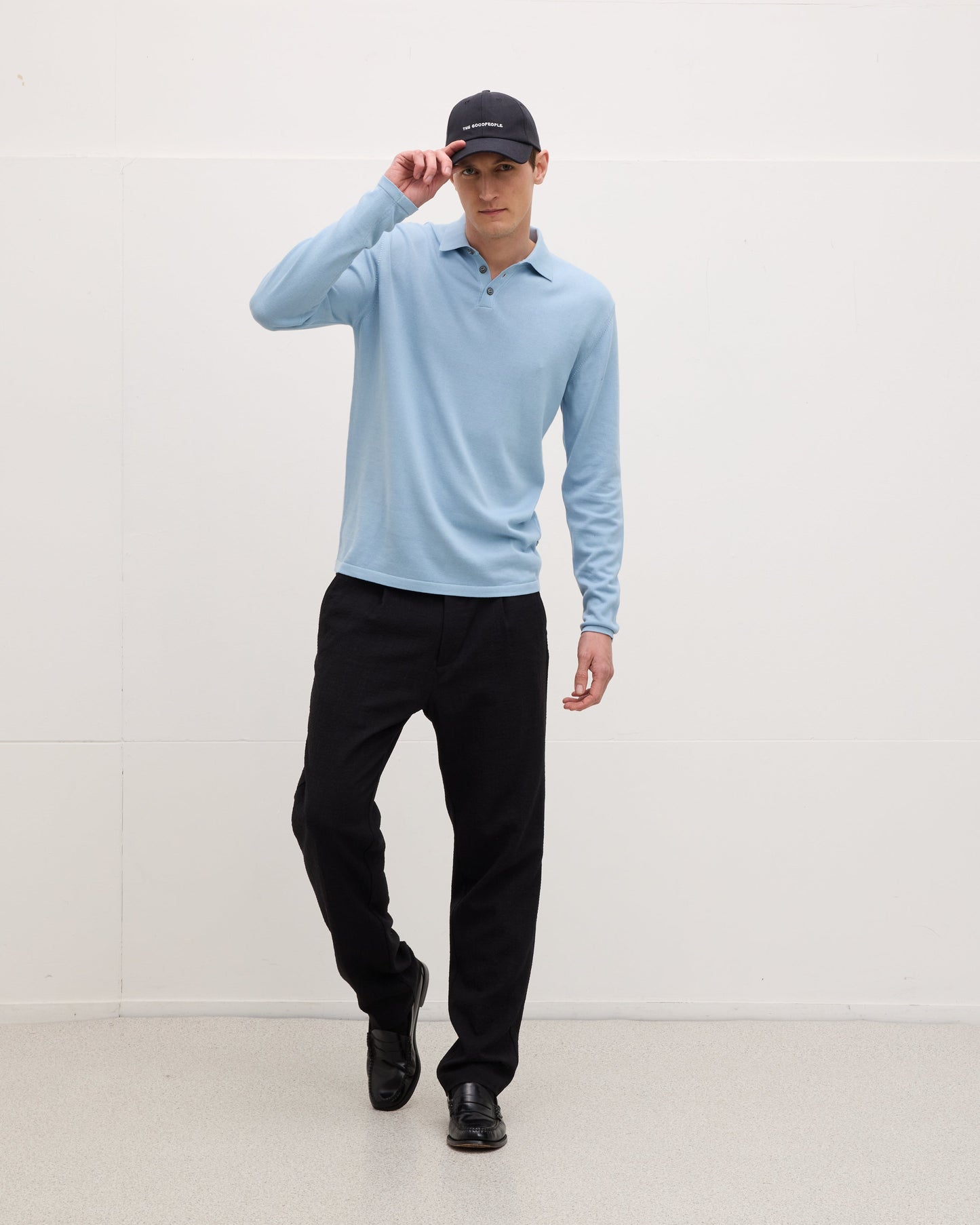 Italian Knitted Long-Sleeve Polo