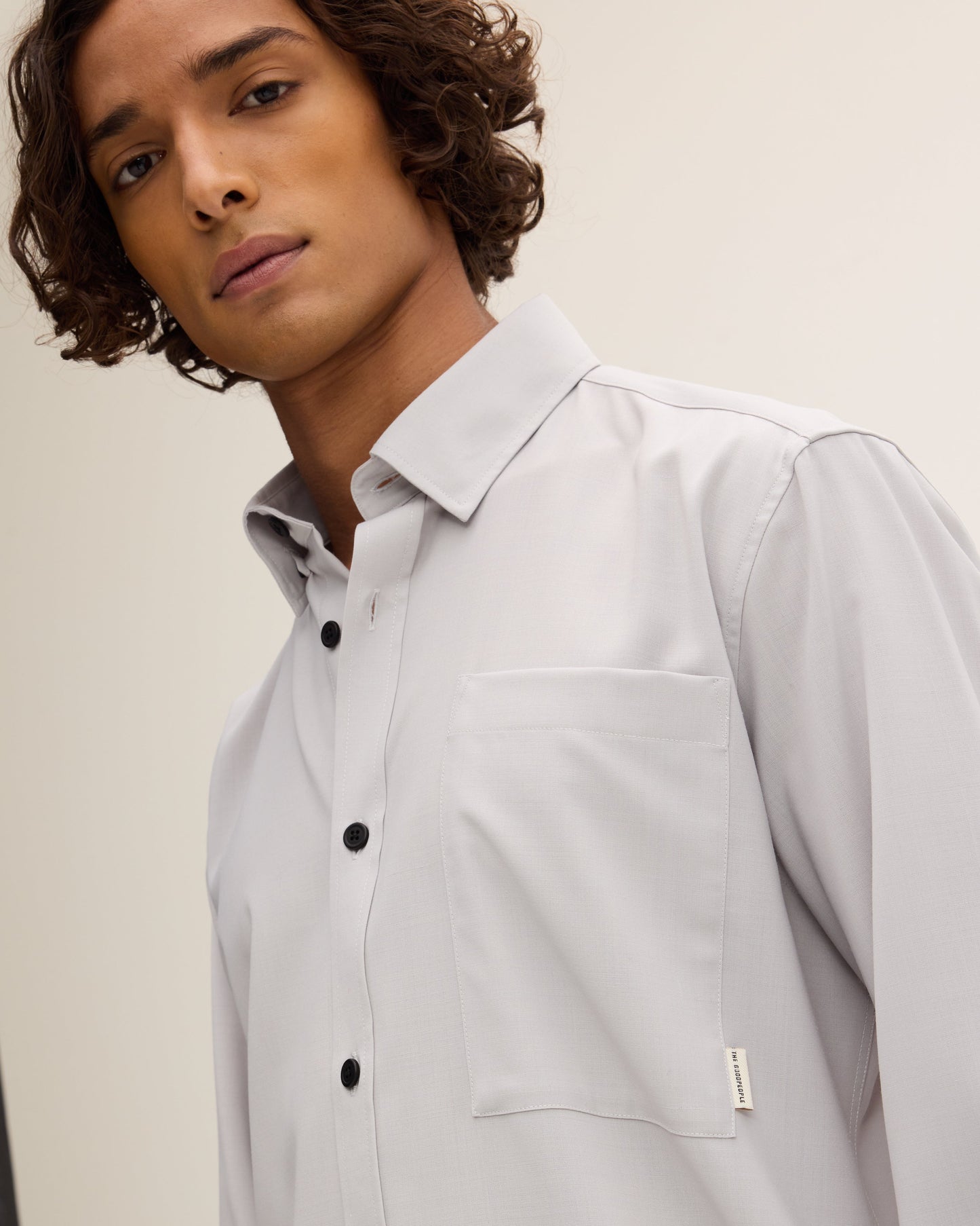 Wool-blend Button-up Shirt