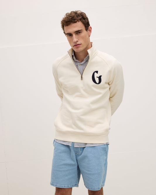 High-neck Zipper Collar Sweat