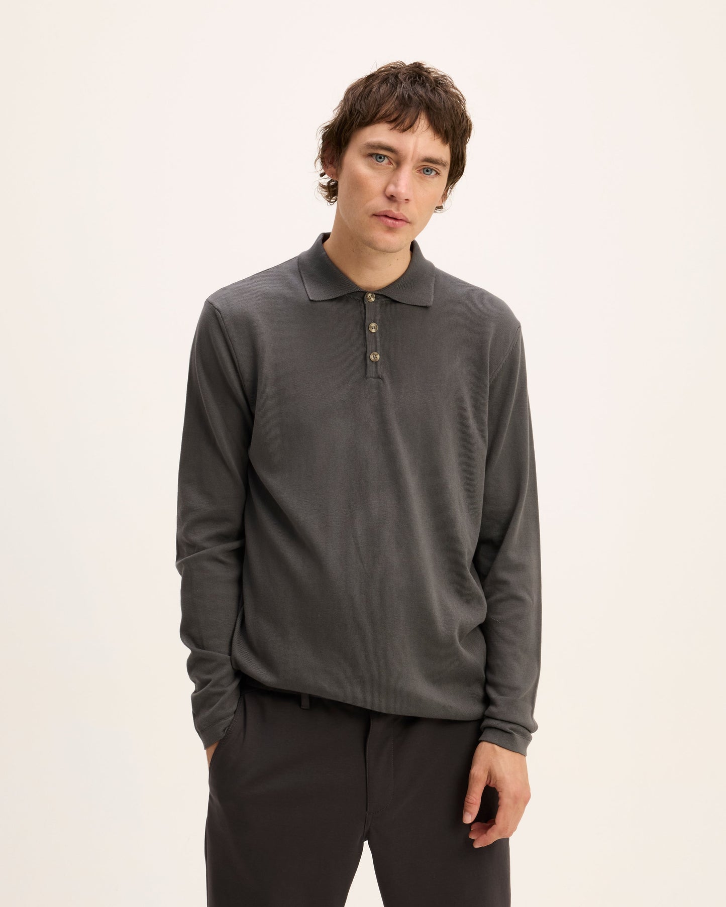 Kai Italian Knitted Long-Sleeve Polo