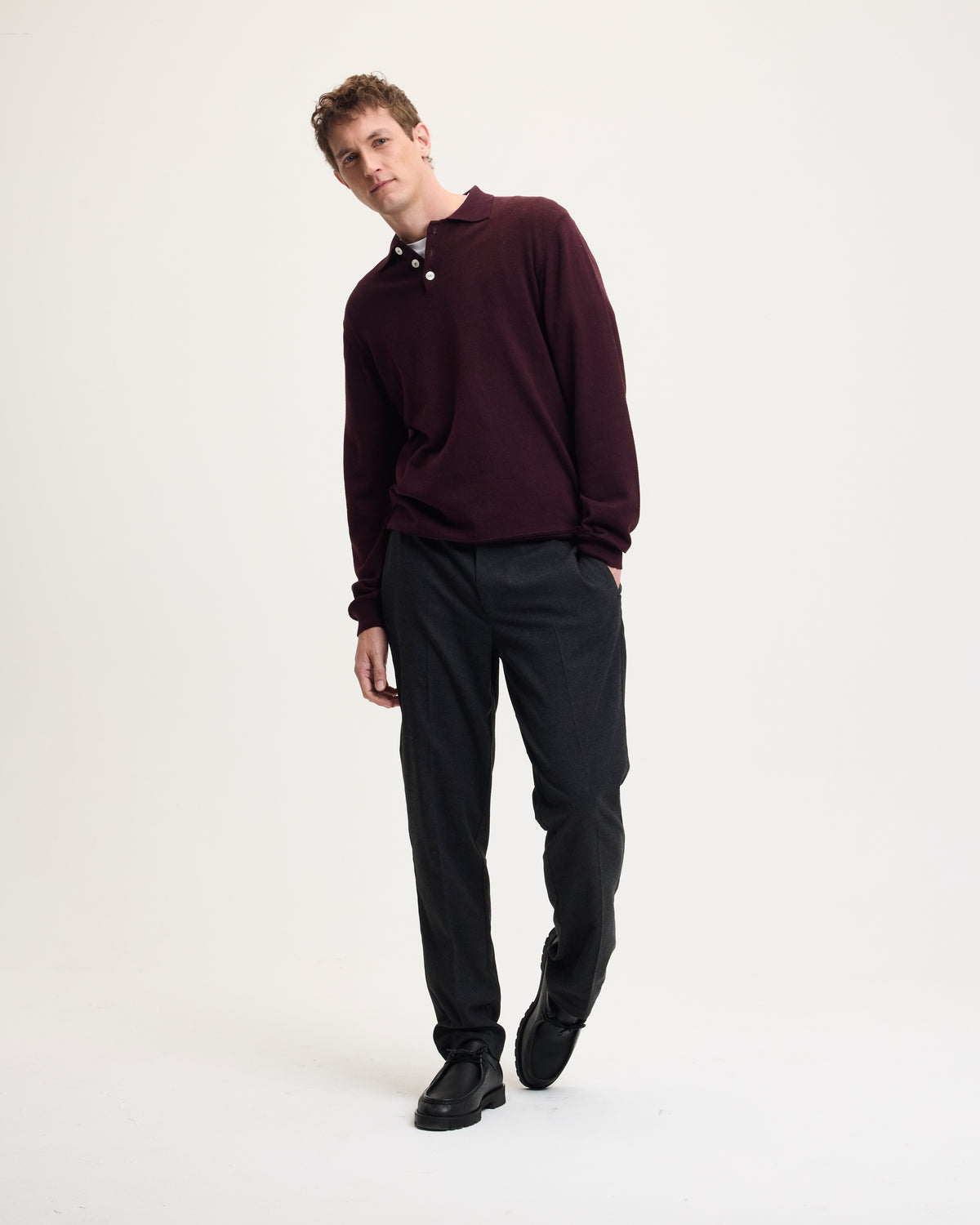 Kario Italian Knitted Long-Sleeve Polo