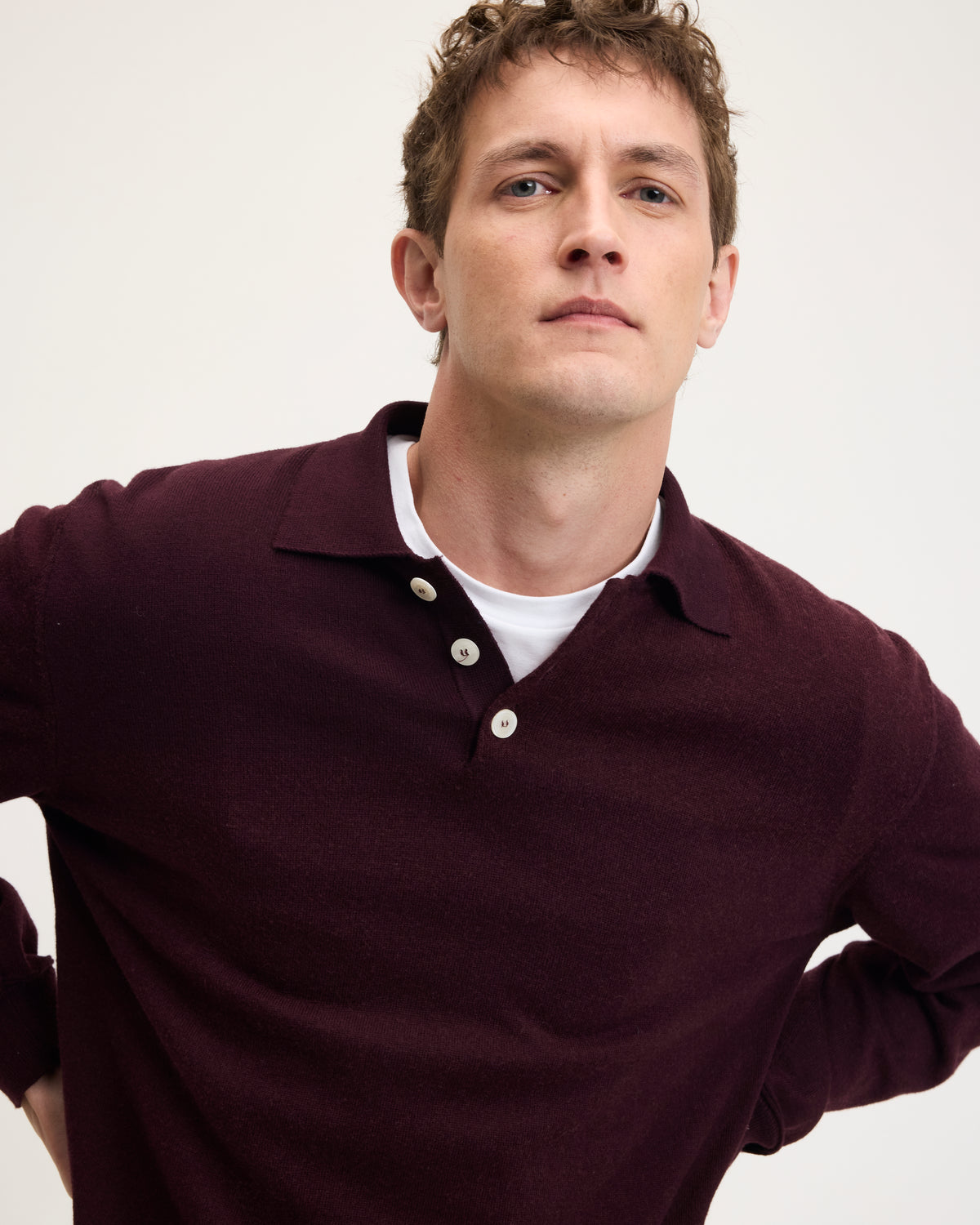 Kario Italian Knitted Long-Sleeve Polo