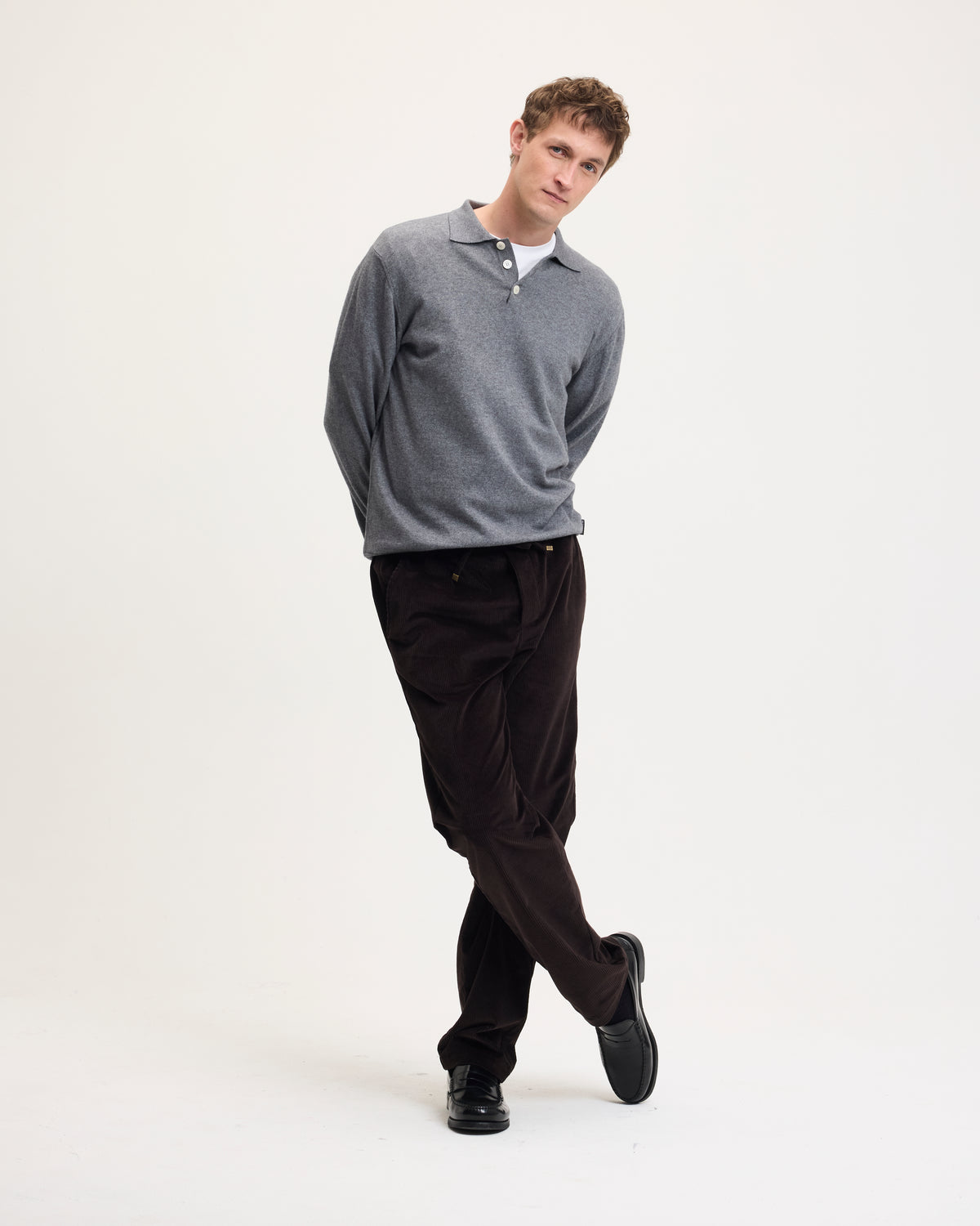 Kario Italian Knitted Long-Sleeve Polo