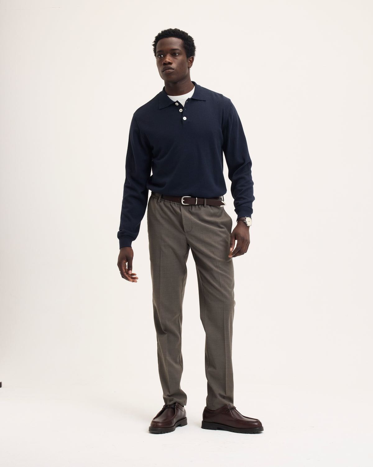 Kario Italian Knitted Long-Sleeve Polo