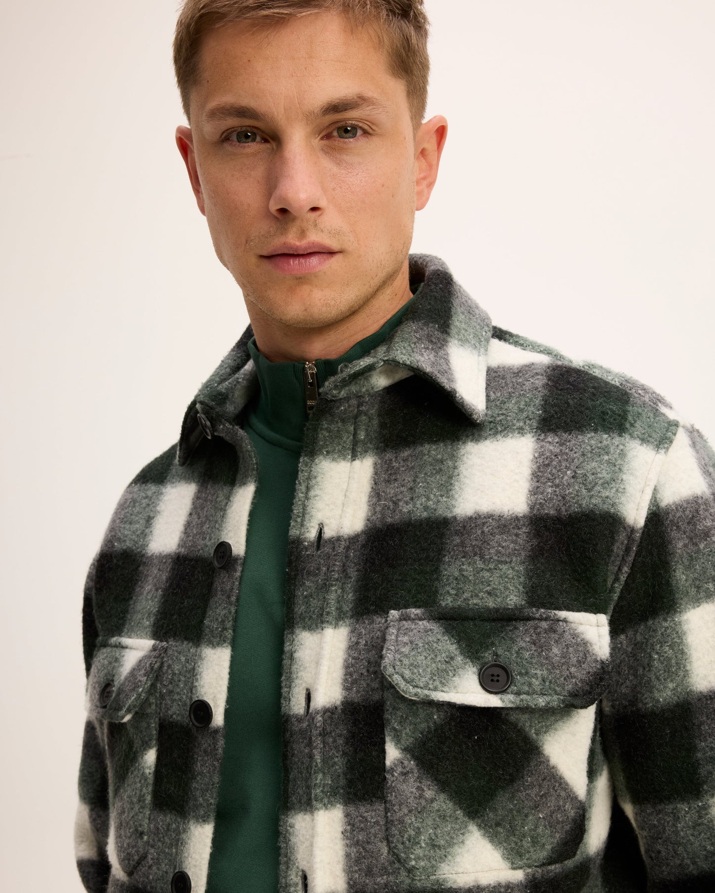 Sergio Wool Blend Check Jacket