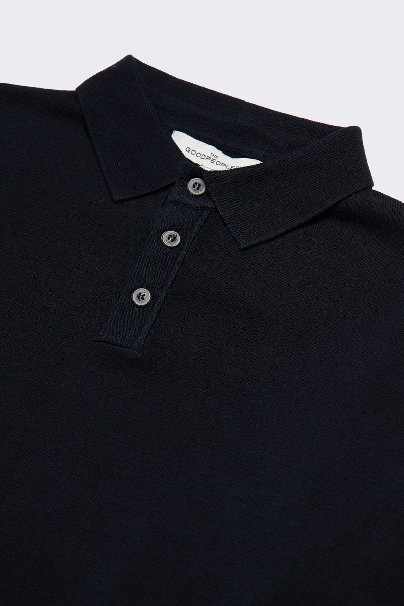 Italian Knitted Long-Sleeve Polo